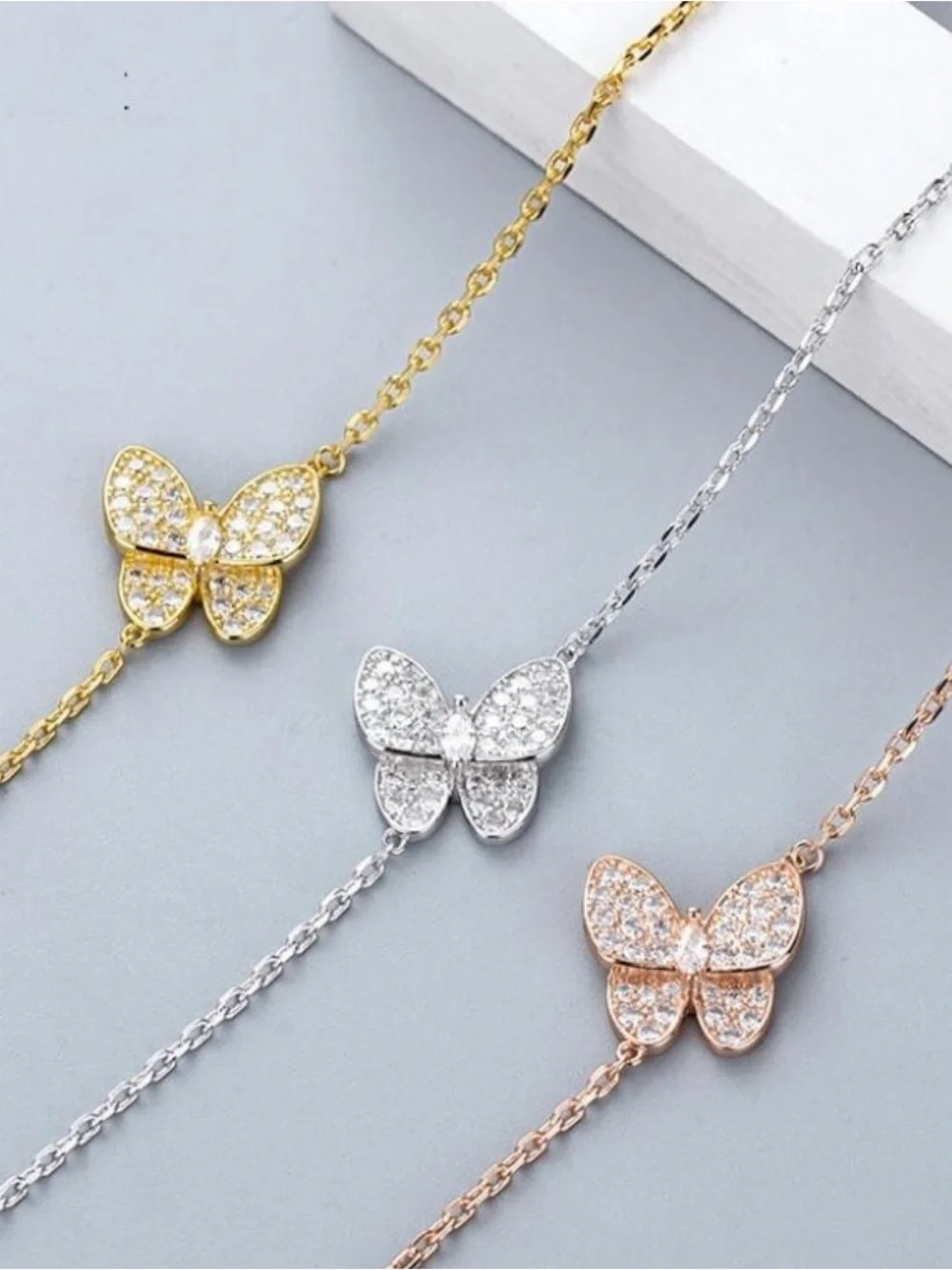 Gold Butterfly Crystal Bracelet - Elegant Women Jewelry